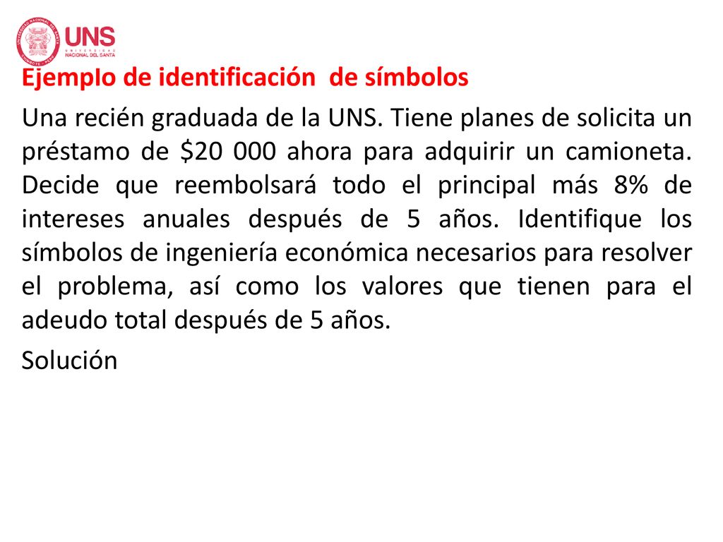 Ejemplo de identificación de símbolos Una recién graduada de la UNS