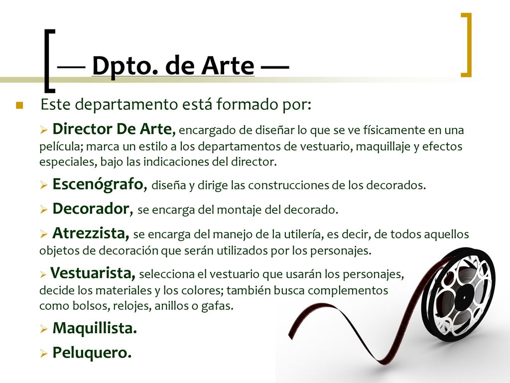 — Dpto. de Arte — Este departamento está formado por: