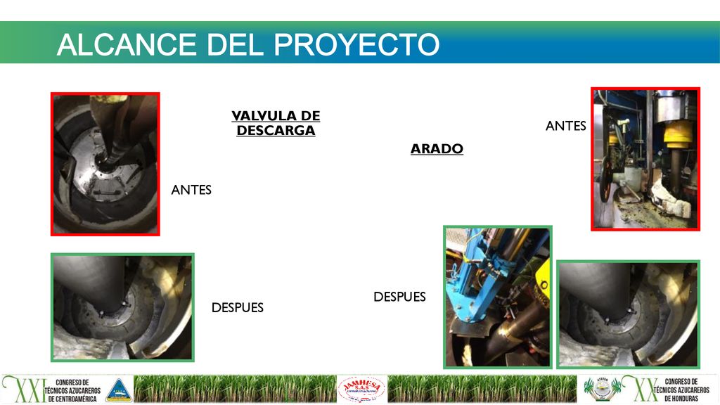 ALCANCE DEL PROYECTO VALVULA DE DESCARGA ANTES ARADO ANTES DESPUES