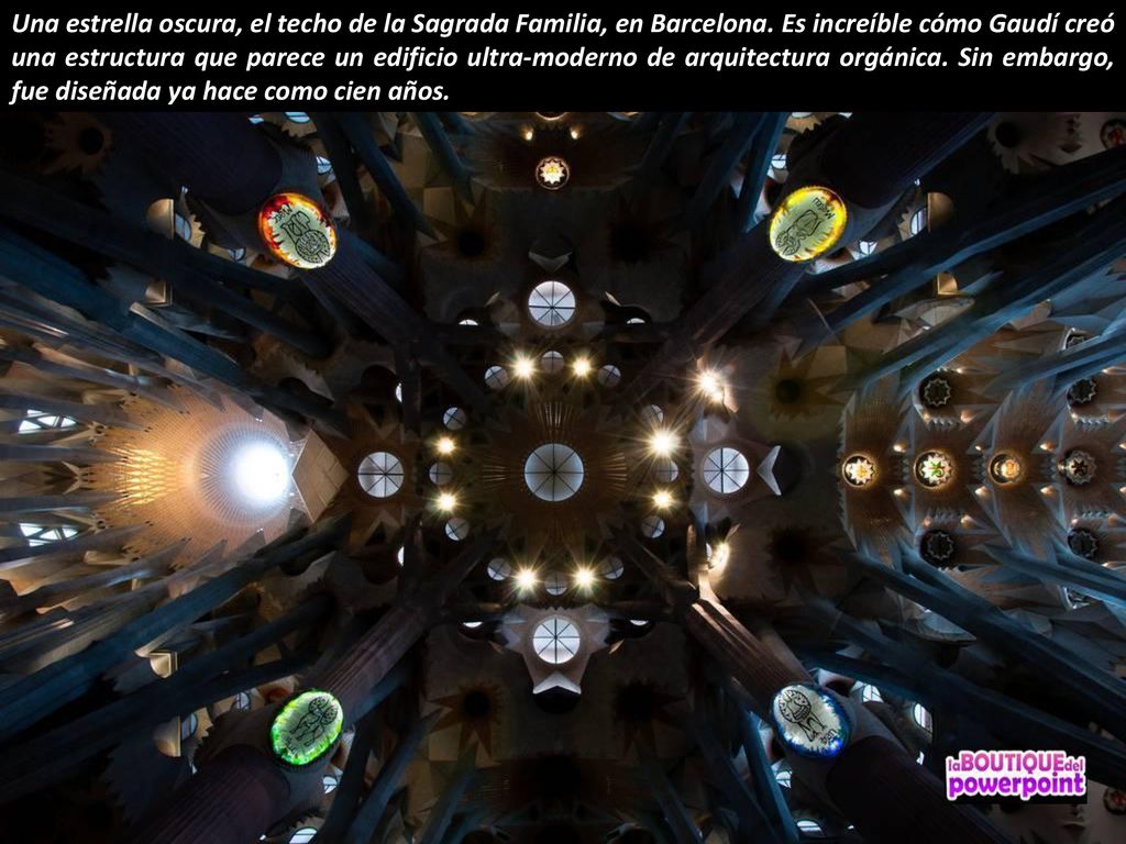 Una estrella oscura, el techo de la Sagrada Familia, en Barcelona