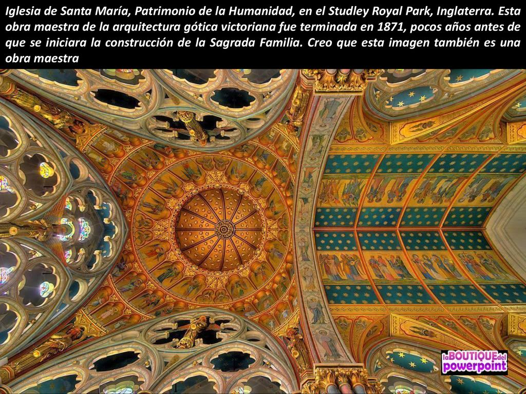 Iglesia de Santa María, Patrimonio de la Humanidad, en el Studley Royal Park, Inglaterra.