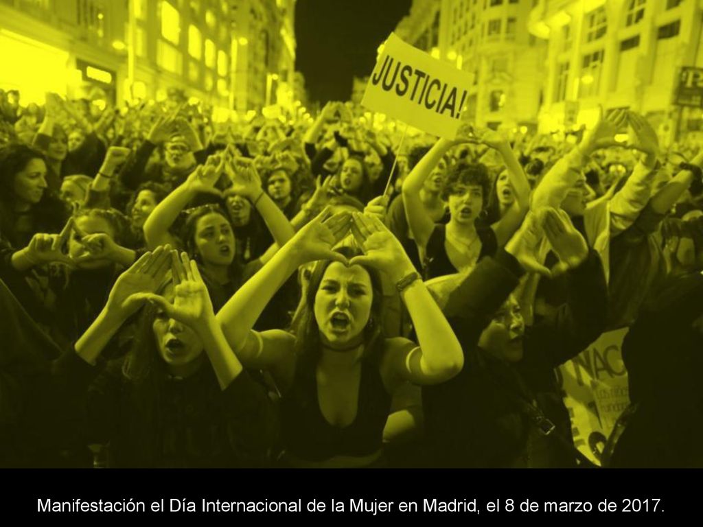 Manifestación el Día Internacional de la Mujer en Madrid, el 8 de marzo de 2017.