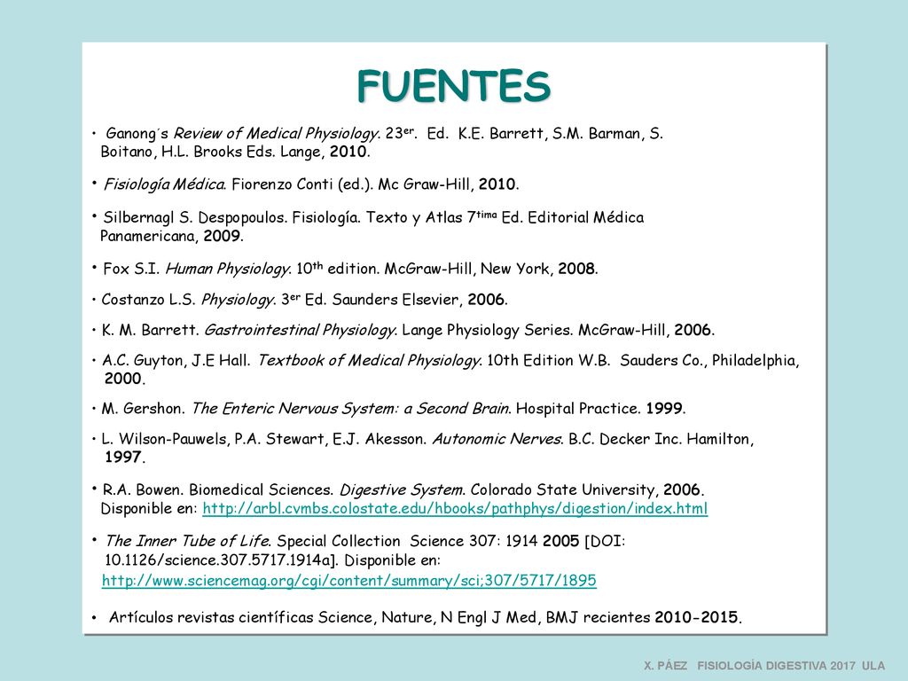 FUENTES Fisiología Médica. Fiorenzo Conti (ed.). Mc Graw-Hill, 2010.