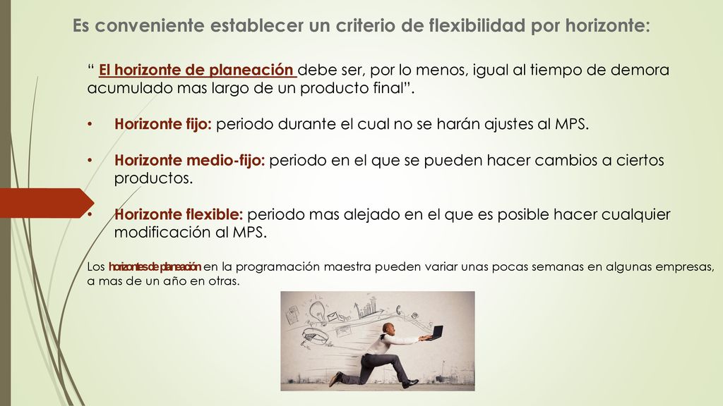 Es conveniente establecer un criterio de flexibilidad por horizonte: