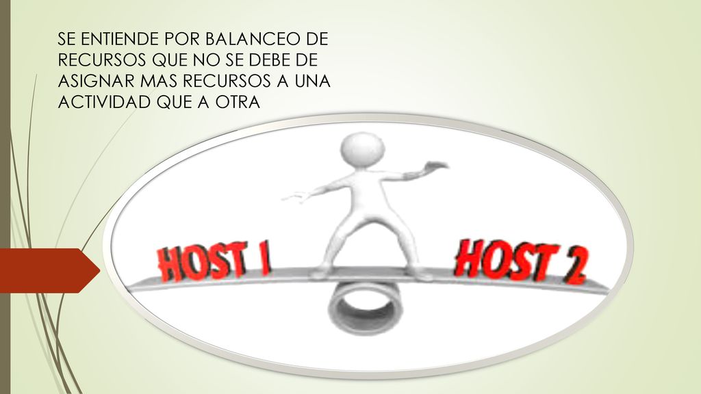 SE ENTIENDE POR BALANCEO DE RECURSOS QUE NO SE DEBE DE ASIGNAR MAS RECURSOS A UNA ACTIVIDAD QUE A OTRA