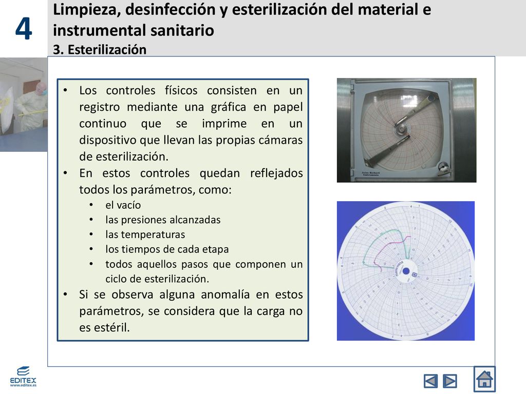 4 Limpieza, desinfección y esterilización del material e instrumental sanitario 3. Esterilización.