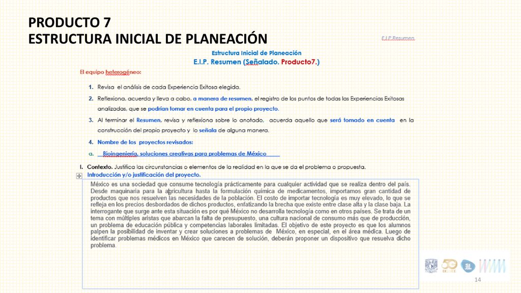 PRODUCTO 7 ESTRUCTURA INICIAL DE PLANEACIÓN