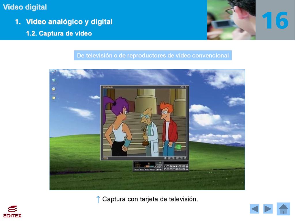 De televisión o de reproductores de vídeo convencional
