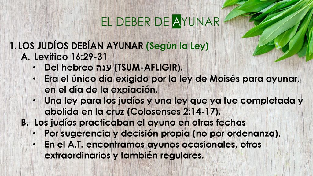 EL DEBER DE AYUNAR LOS JUDÍOS DEBÍAN AYUNAR (Según la Ley)