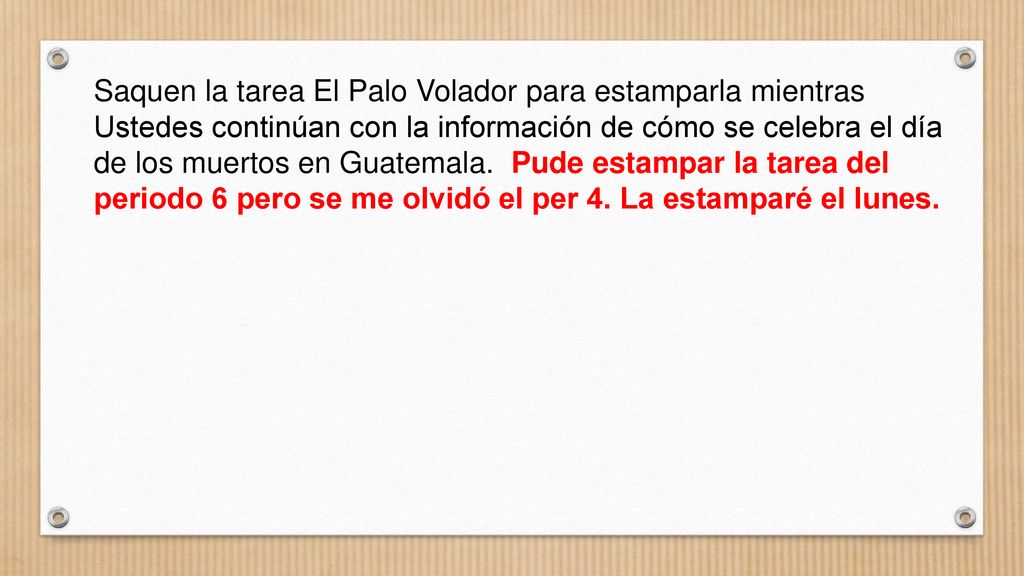 Saquen la tarea El Palo Volador para estamparla mientras