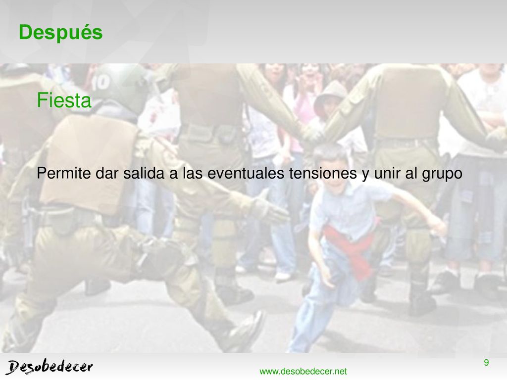 Después Fiesta Permite dar salida a las eventuales tensiones y unir al grupo