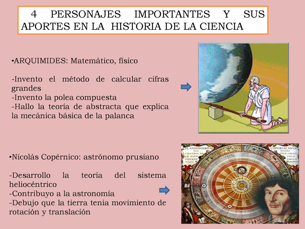 4 PERSONAJES IMPORTANTES Y SUS APORTES EN LA HISTORIA DE LA CIENCIA