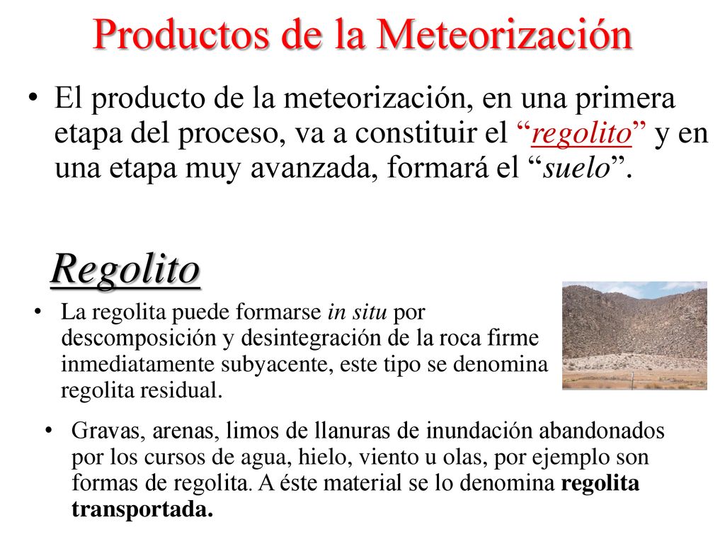 Productos de la Meteorización
