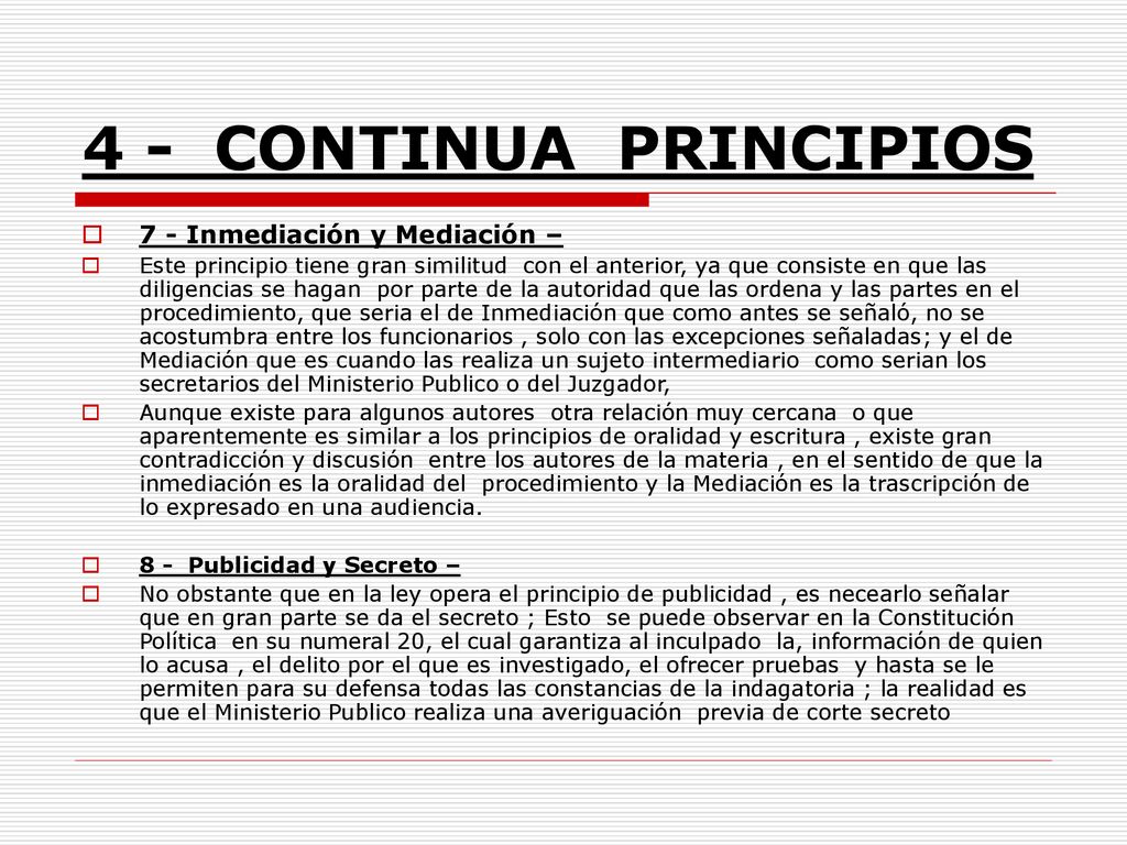 4 - CONTINUA PRINCIPIOS 7 - Inmediación y Mediación –