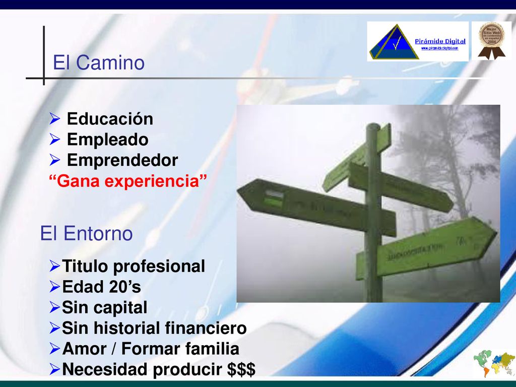 El Camino El Entorno Educación Empleado Emprendedor Gana experiencia