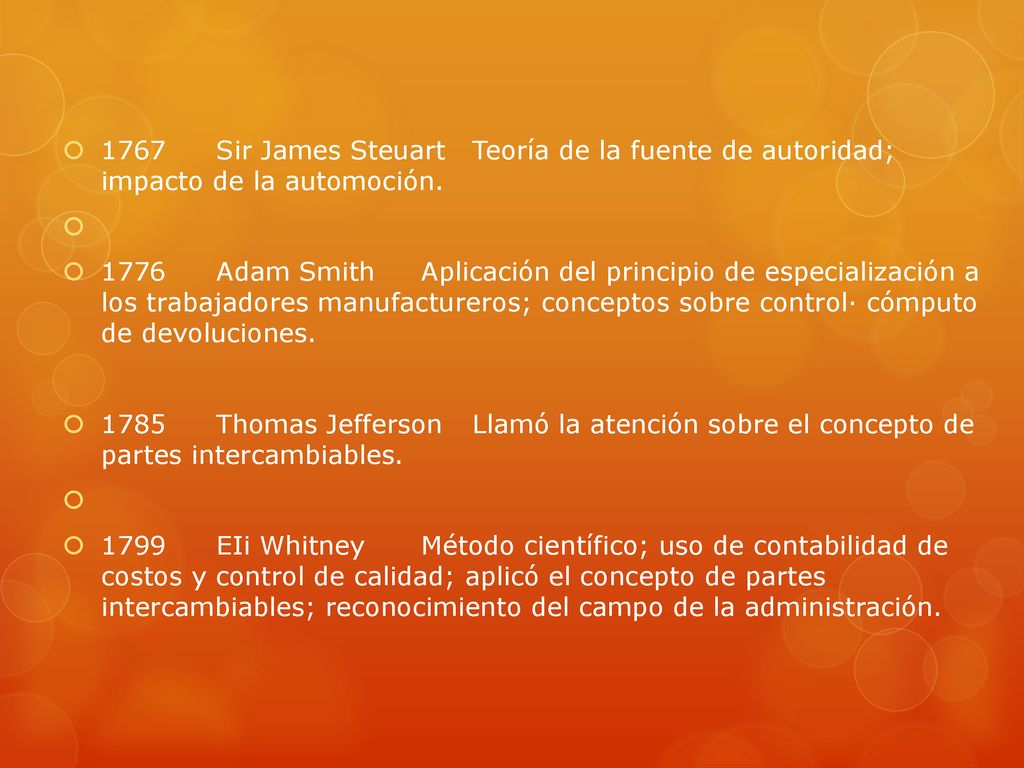 1767 Sir James Steuart Teoría de la fuente de autoridad; impacto de la automoción.