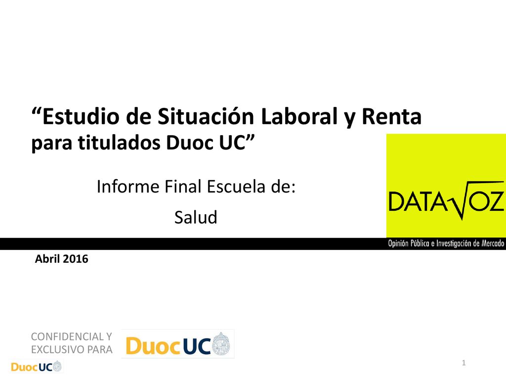 Estudio de Situación Laboral y Renta para titulados Duoc UC