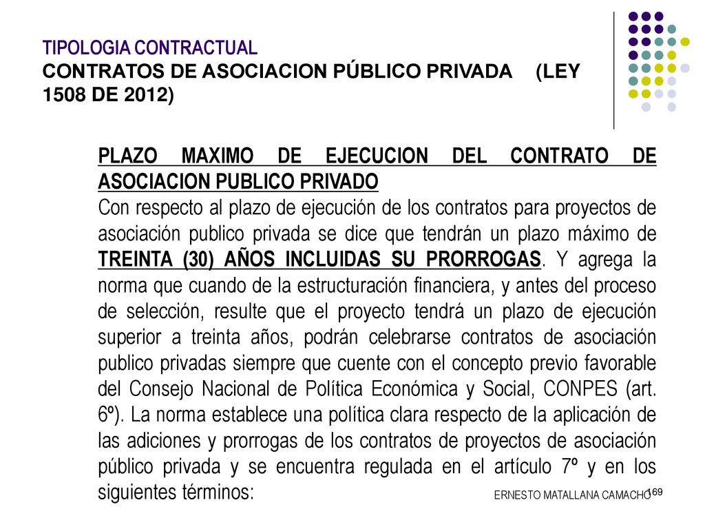 TIPOLOGIA CONTRACTUAL. CONTRATOS DE ASOCIACION PÚBLICO PRIVADA