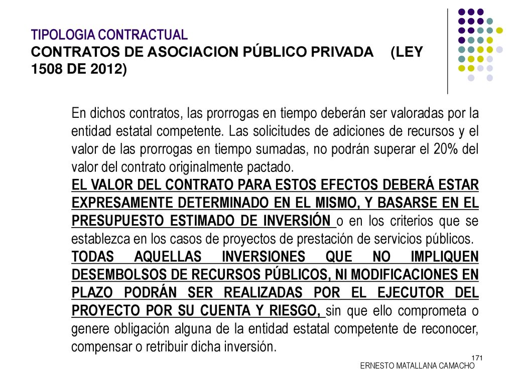 TIPOLOGIA CONTRACTUAL. CONTRATOS DE ASOCIACION PÚBLICO PRIVADA