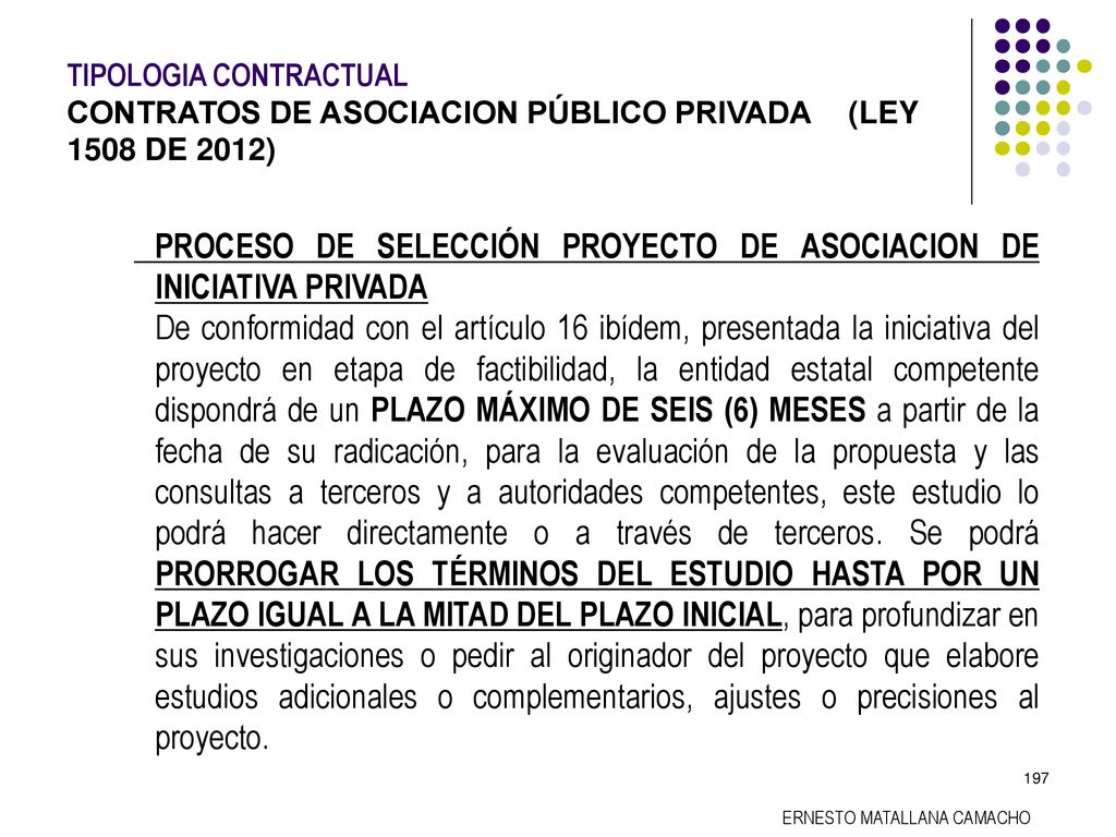 TIPOLOGIA CONTRACTUAL. CONTRATOS DE ASOCIACION PÚBLICO PRIVADA