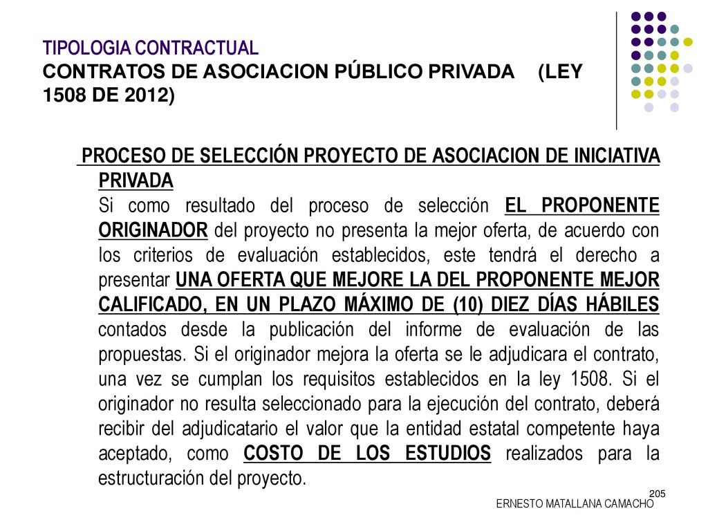TIPOLOGIA CONTRACTUAL. CONTRATOS DE ASOCIACION PÚBLICO PRIVADA