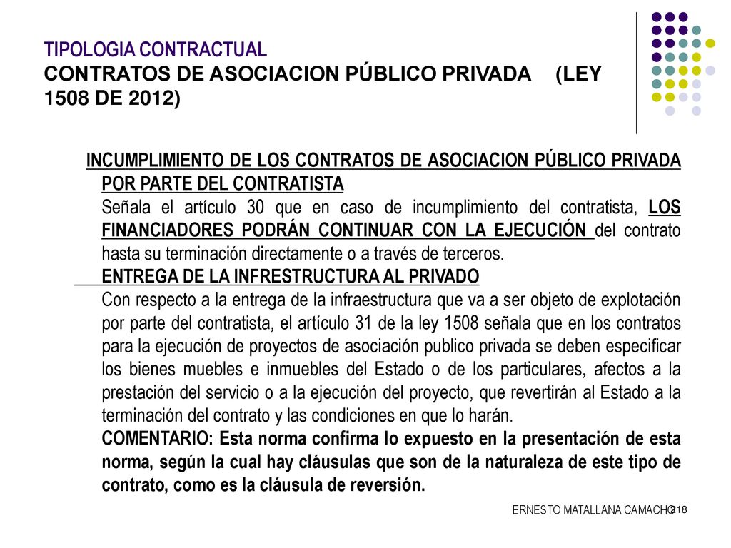 TIPOLOGIA CONTRACTUAL. CONTRATOS DE ASOCIACION PÚBLICO PRIVADA