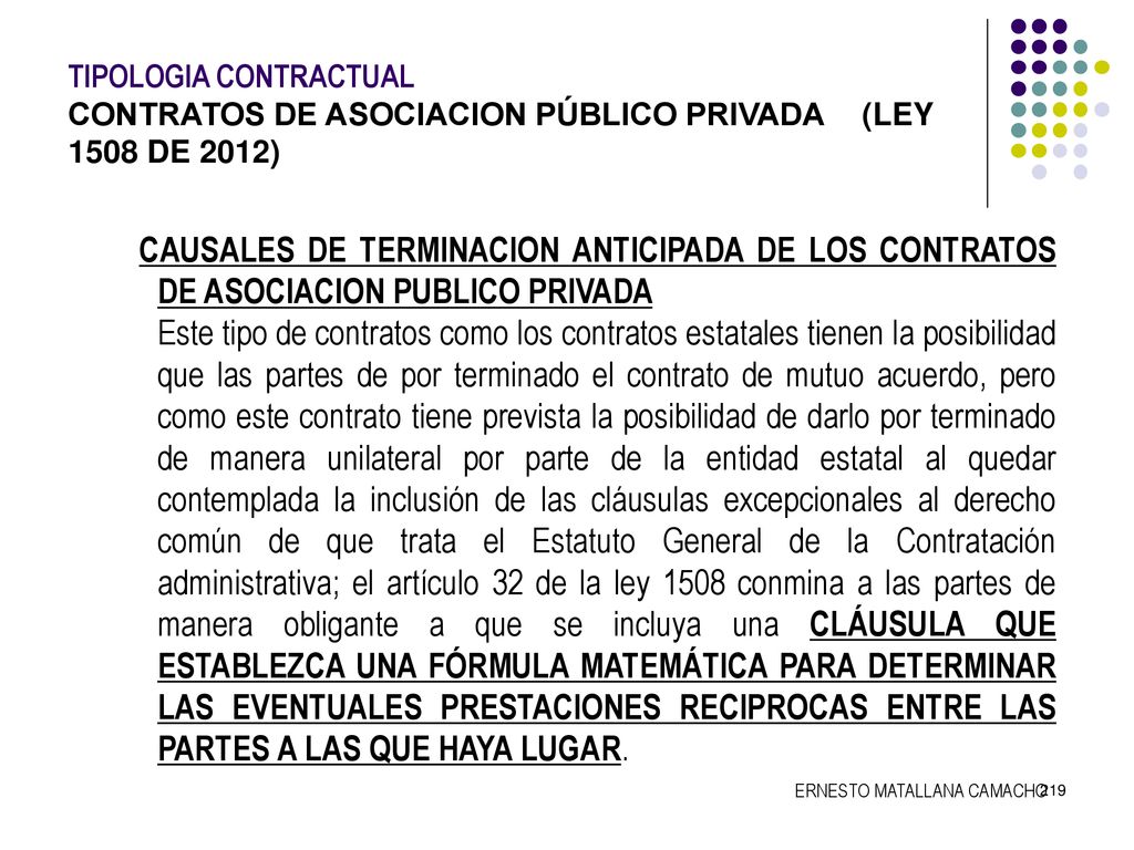 TIPOLOGIA CONTRACTUAL. CONTRATOS DE ASOCIACION PÚBLICO PRIVADA