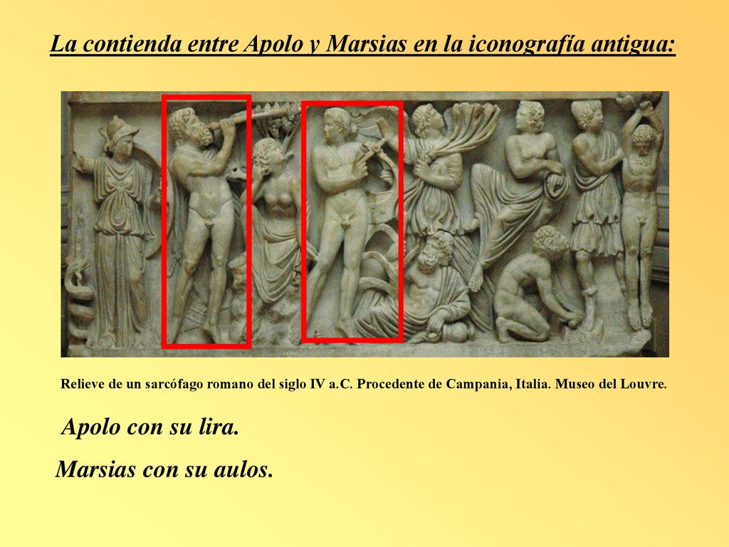 La contienda entre Apolo y Marsias en la iconografía antigua: