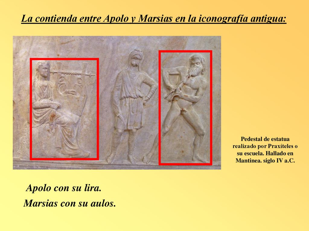La contienda entre Apolo y Marsias en la iconografía antigua: