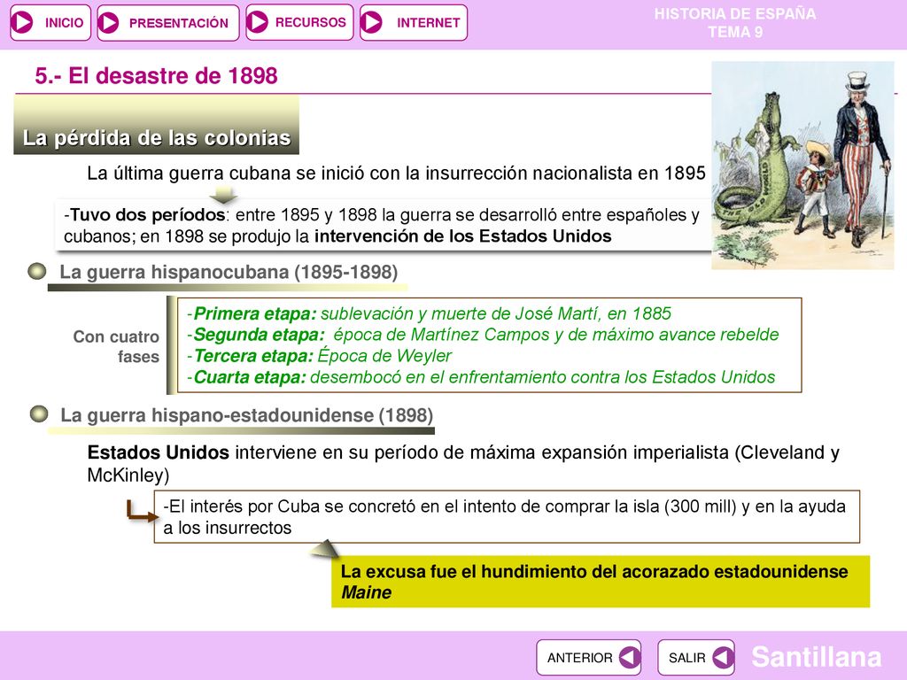 5.- El desastre de 1898 La pérdida de las colonias