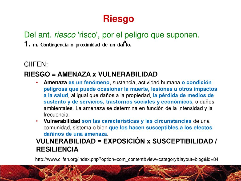 Riesgo Del ant. riesco risco , por el peligro que suponen.