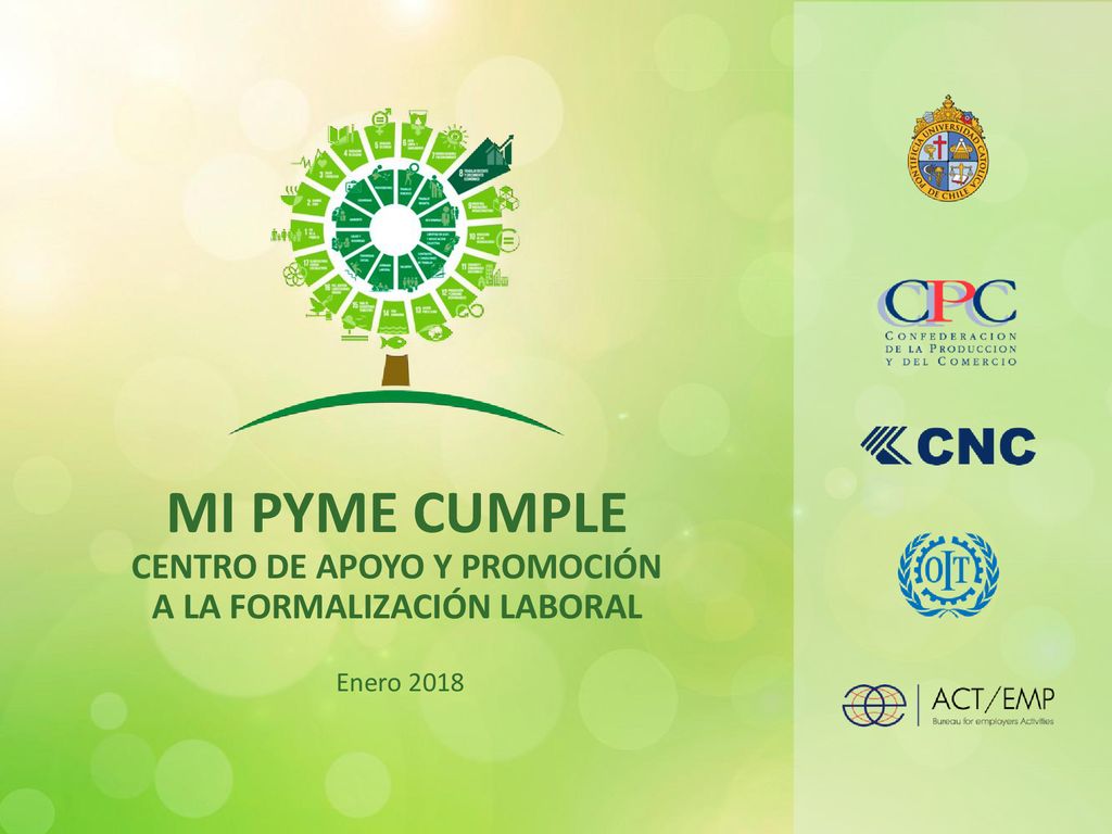 MI PYME CUMPLE CENTRO DE APOYO Y PROMOCIÓN A LA FORMALIZACIÓN LABORAL Enero 2018