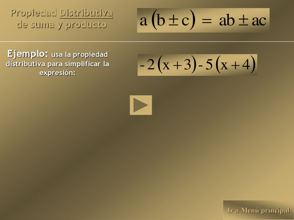 Propiedad Distributiva de suma y producto