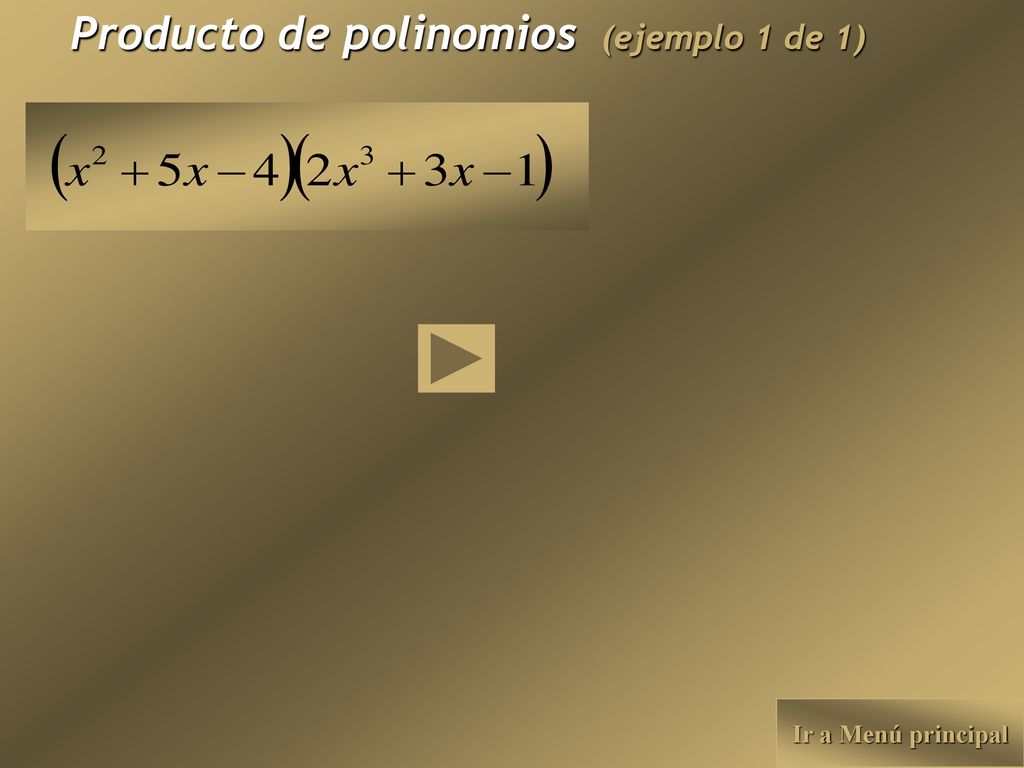 Producto de polinomios (ejemplo 1 de 1)