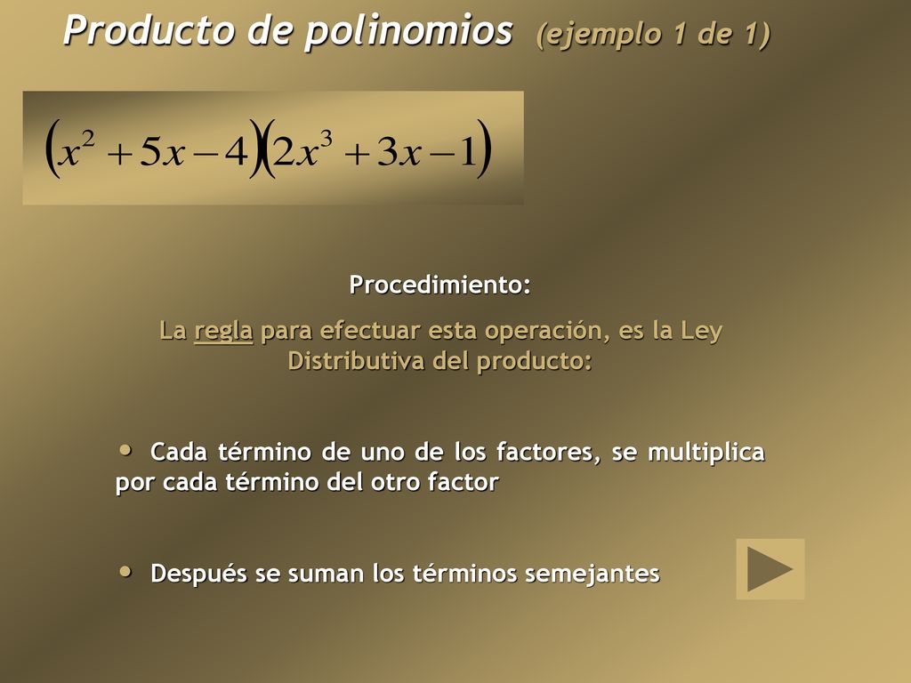Producto de polinomios (ejemplo 1 de 1)