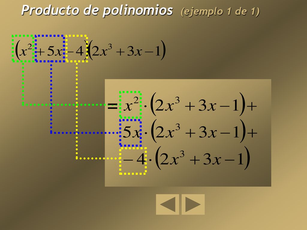 Producto de polinomios (ejemplo 1 de 1)