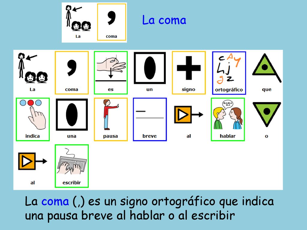 La coma La coma (,) es un signo ortográfico que indica una pausa breve al hablar o al escribir