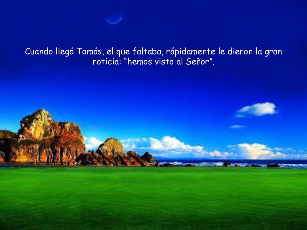 Cuando llegó Tomás, el que faltaba, rápidamente le dieron la gran noticia: hemos visto al Señor .
