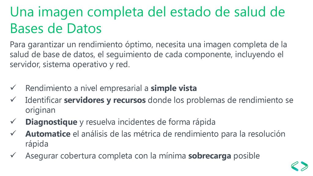 Una imagen completa del estado de salud de Bases de Datos