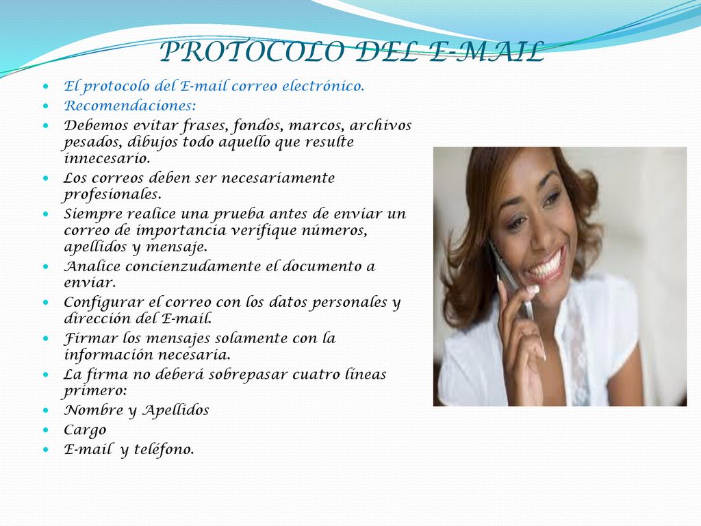 PROTOCOLO DEL  El protocolo del  correo electrónico.