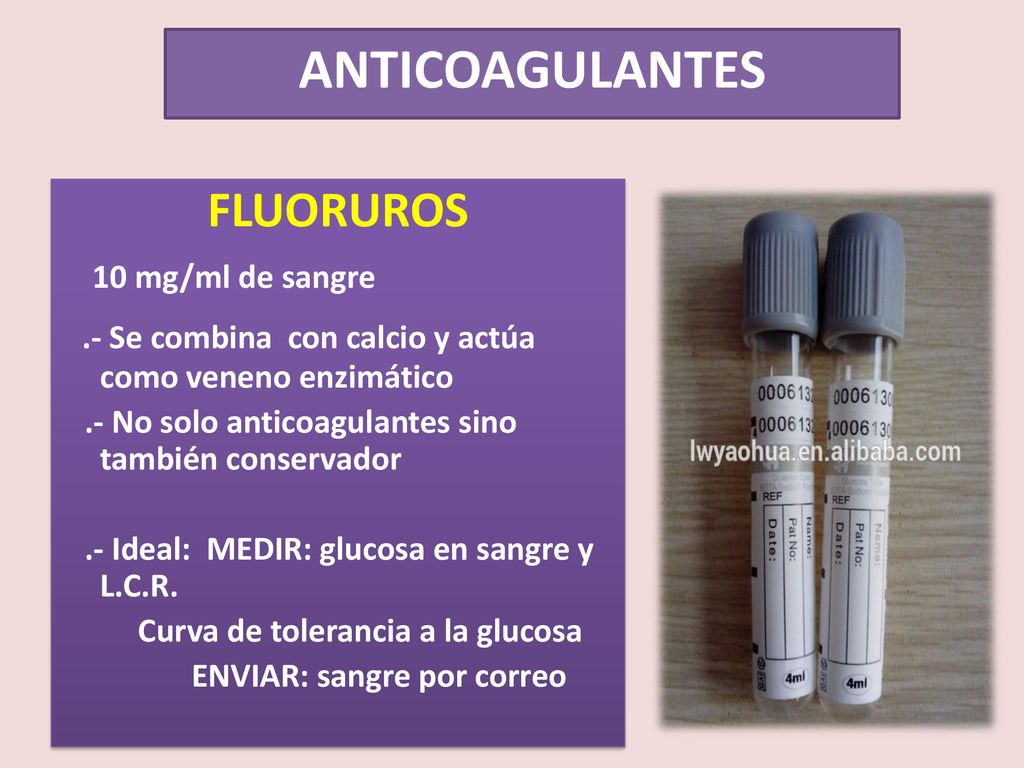 ANTICOAGULANTES FLUORUROS 10 mg/ml de sangre