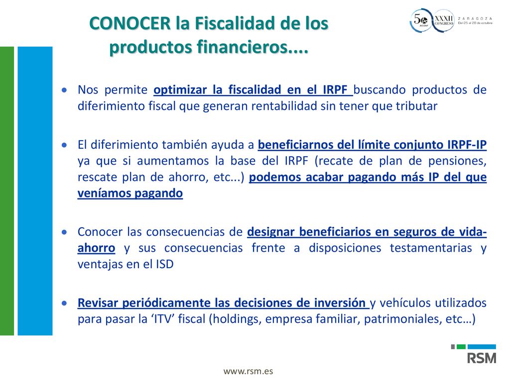 CONOCER la Fiscalidad de los productos financieros....