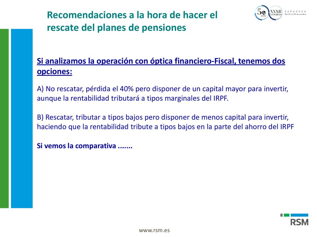 Recomendaciones a la hora de hacer el rescate del planes de pensiones