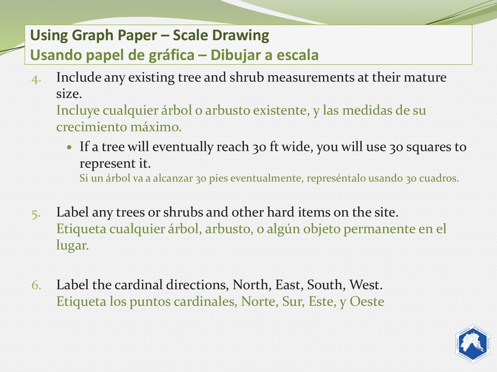 Using Graph Paper – Scale Drawing Usando papel de gráfica – Dibujar a escala