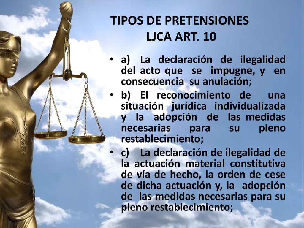 TIPOS DE PRETENSIONES LJCA ART. 10