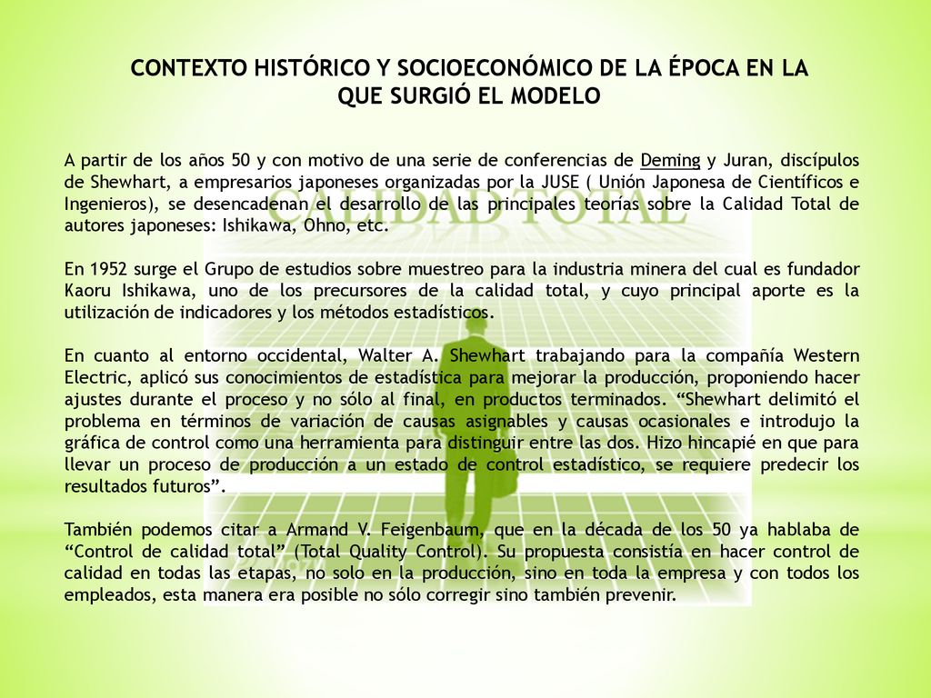 CONTEXTO HISTÓRICO Y SOCIOECONÓMICO DE LA ÉPOCA EN LA QUE SURGIÓ EL MODELO