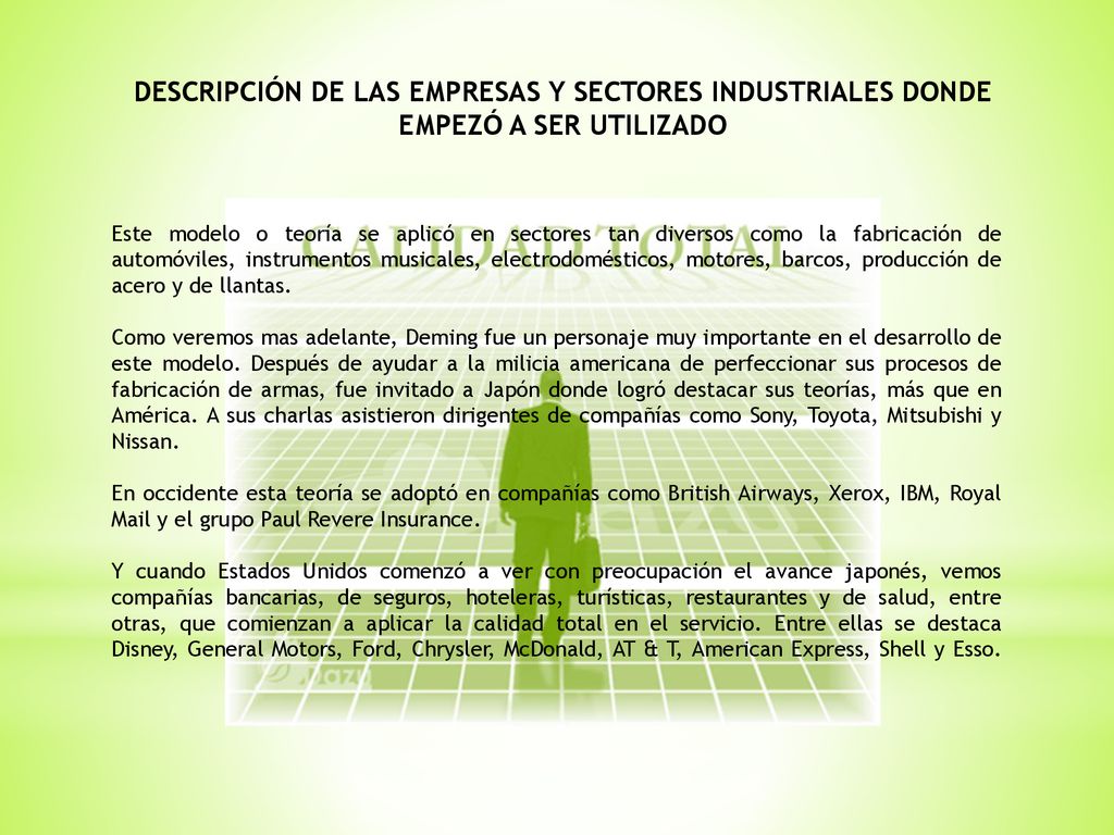 DESCRIPCIÓN DE LAS EMPRESAS Y SECTORES INDUSTRIALES DONDE EMPEZÓ A SER UTILIZADO