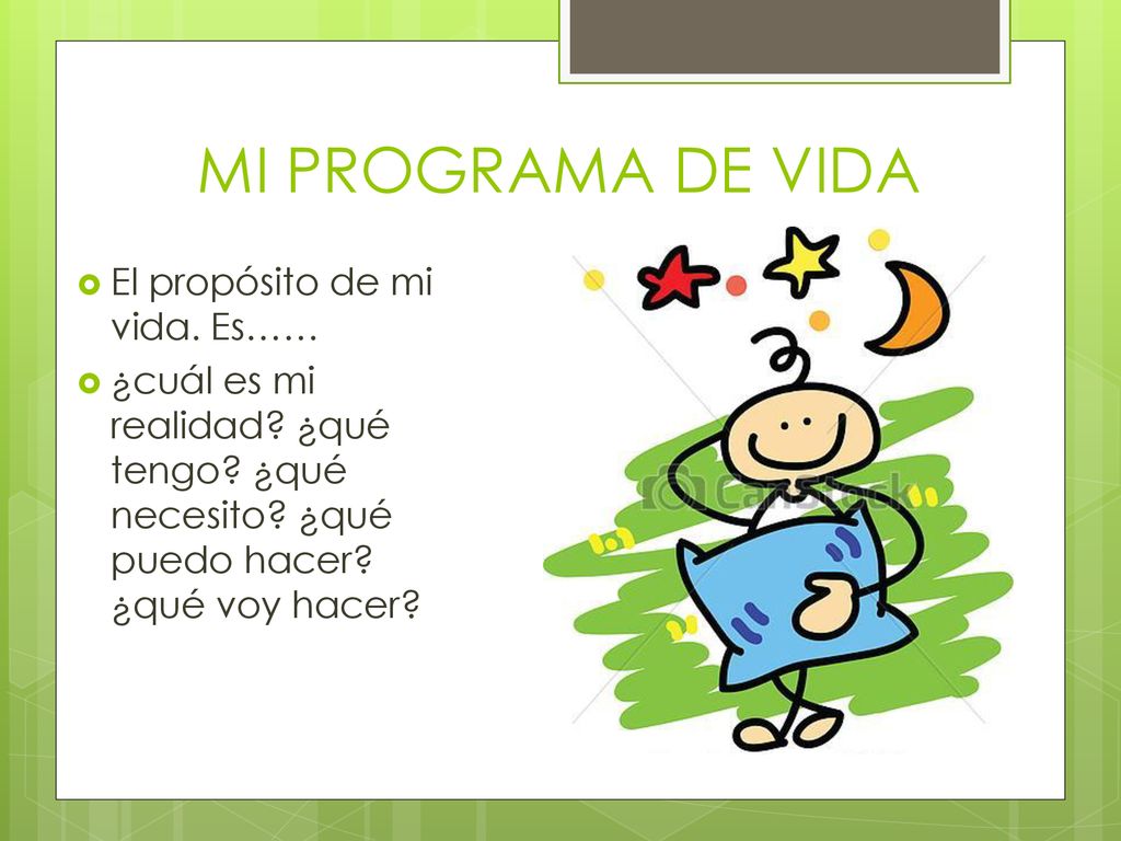 MI PROGRAMA DE VIDA El propósito de mi vida. Es……