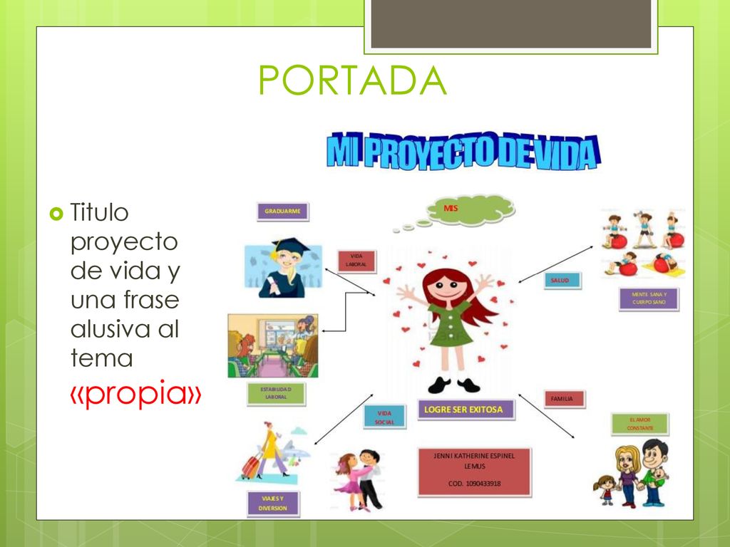 PORTADA Titulo proyecto de vida y una frase alusiva al tema «propia»