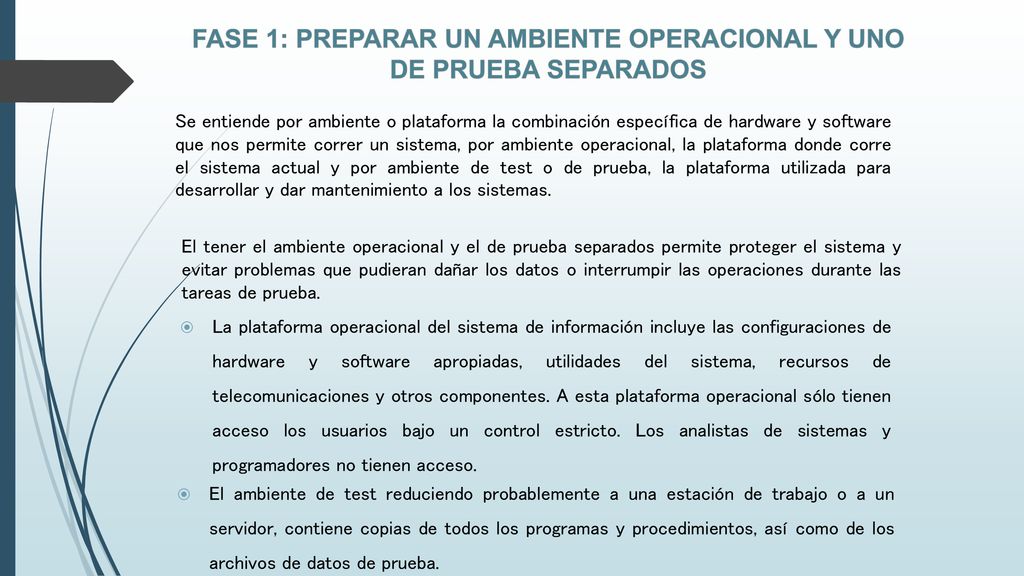 Fase 1: Preparar un ambiente operacional y uno de prueba separados